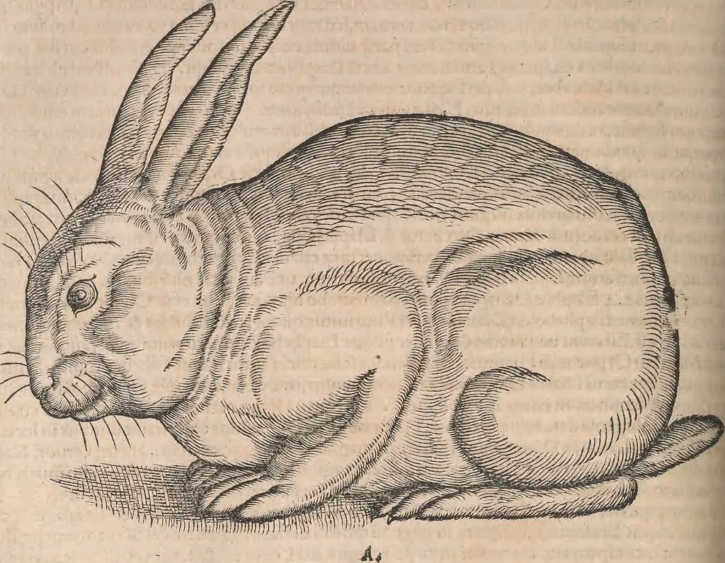 An illustration from Conradi Gesneri medici Tigurini Historiæ animalium Lib. I. de quadrupedibus uiuiparis : opus philosophis, medicis, grammaticis, philologis, poëtis, & omnibus rerum linguarumq́; uariarum studiosis, utilissimum simul iucundissimumq́; futurum .., 1551, leaf 437