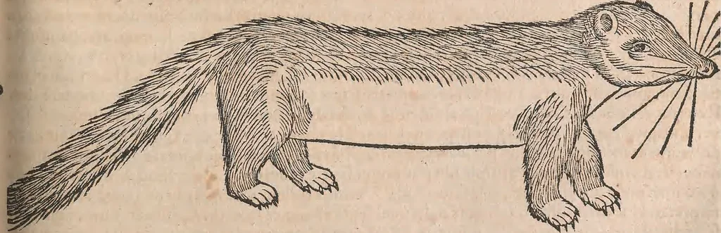 An illustration from Conradi Gesneri medici Tigurini Historiæ animalium Lib. I. de quadrupedibus uiuiparis : opus philosophis, medicis, grammaticis, philologis, poëtis, & omnibus rerum linguarumq́; uariarum studiosis, utilissimum simul iucundissimumq́; futurum .., 1551, leaf 662