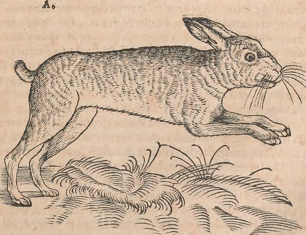 An illustration from Conradi Gesneri medici Tigurini Historiæ animalium Lib. I. de quadrupedibus uiuiparis : opus philosophis, medicis, grammaticis, philologis, poëtis, & omnibus rerum linguarumq́; uariarum studiosis, utilissimum simul iucundissimumq́; futurum .., 1551, leaf 724