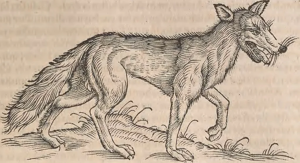 An illustration from Conradi Gesneri medici Tigurini Historiæ animalium Lib. I. de quadrupedibus uiuiparis : opus philosophis, medicis, grammaticis, philologis, poëtis, & omnibus rerum linguarumq́; uariarum studiosis, utilissimum simul iucundissimumq́; futurum .., 1551, leaf 760