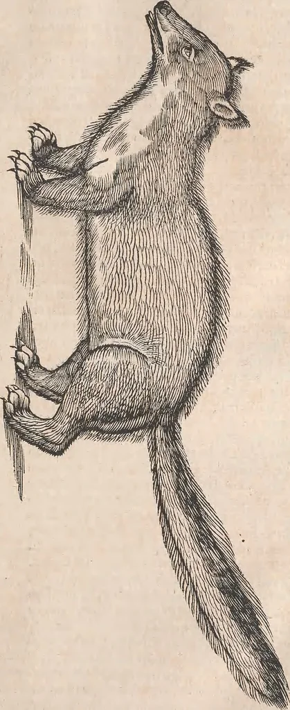 An illustration from Conradi Gesneri medici Tigurini Historiæ animalium Lib. I. de quadrupedibus uiuiparis : opus philosophis, medicis, grammaticis, philologis, poëtis, & omnibus rerum linguarumq́; uariarum studiosis, utilissimum simul iucundissimumq́; futurum .., 1551, leaf 908