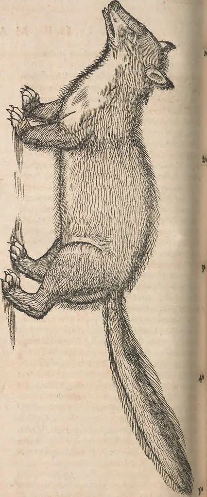 An illustration from Conradi Gesneri medici Tigurini Historiæ animalium Lib. I. de quadrupedibus uiuiparis : opus philosophis, medicis, grammaticis, philologis, poëtis, & omnibus rerum linguarumq́; uariarum studiosis, utilissimum simul iucundissimumq́; futurum .., 1551, leaf 909