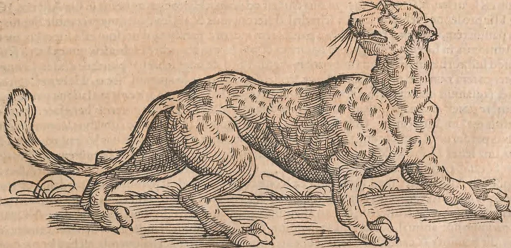 An illustration from Conradi Gesneri medici Tigurini Historiæ animalium Lib. I. de quadrupedibus uiuiparis : opus philosophis, medicis, grammaticis, philologis, poëtis, & omnibus rerum linguarumq́; uariarum studiosis, utilissimum simul iucundissimumq́; futurum .., 1551, leaf 978