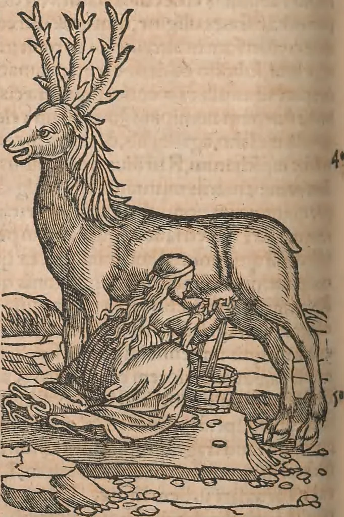An illustration from Conradi Gesneri medici Tigurini Historiæ animalium Lib. I. de quadrupedibus uiuiparis : opus philosophis, medicis, grammaticis, philologis, poëtis, & omnibus rerum linguarumq́; uariarum studiosis, utilissimum simul iucundissimumq́; futurum .., 1551, leaf 993