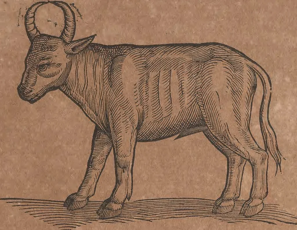 An illustration from Conradi Gesneri medici Tigurini Historiae animalium liber primus de quadrupedibus viuiparis : opus philosophis, medicis, grammaticis, philologis, poëtis, & omnibus rerum linguarumq́ue variarum studiosis, vtilissimum simul iucundissimumq́ue futurum, 1602, leaf 170