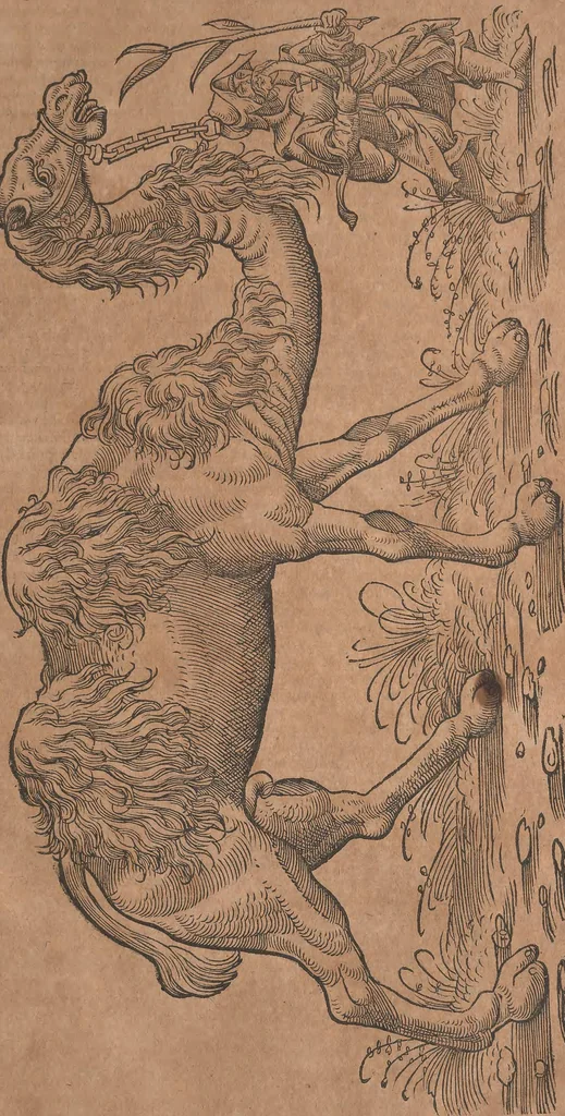 An illustration from Conradi Gesneri medici Tigurini Historiae animalium liber primus de quadrupedibus viuiparis : opus philosophis, medicis, grammaticis, philologis, poëtis, & omnibus rerum linguarumq́ue variarum studiosis, vtilissimum simul iucundissimumq́ue futurum, 1602, leaf 196