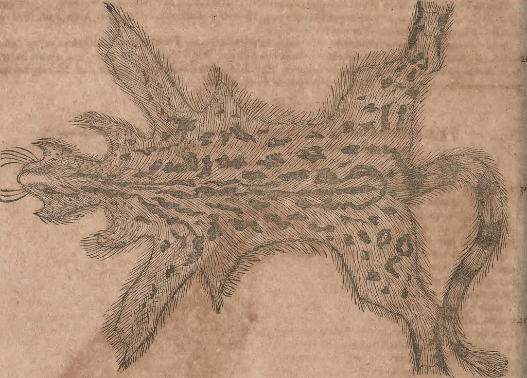 An illustration from Conradi Gesneri medici Tigurini Historiae animalium liber primus de quadrupedibus viuiparis : opus philosophis, medicis, grammaticis, philologis, poëtis, & omnibus rerum linguarumq́ue variarum studiosis, vtilissimum simul iucundissimumq́ue futurum, 1602, leaf 595