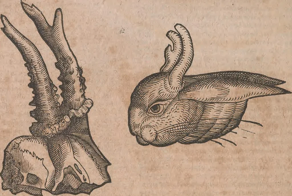 An illustration from Conradi Gesneri medici Tigurini Historiae animalium liber primus de quadrupedibus viuiparis : opus philosophis, medicis, grammaticis, philologis, poëtis, & omnibus rerum linguarumq́ue variarum studiosis, vtilissimum simul iucundissimumq́ue futurum, 1602, leaf 679