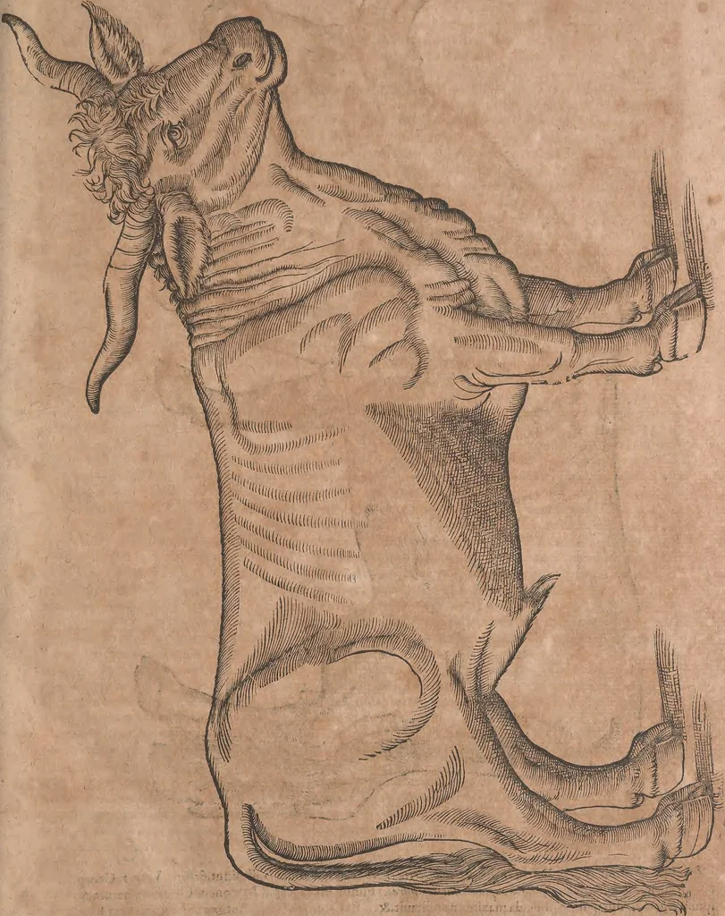 An illustration from Conradi Gesneri medici Tigurini Historiae animalium liber primus de quadrupedibus viuiparis : opus philosophis, medicis, grammaticis, philologis, poëtis, & omnibus rerum linguarumq́ue variarum studiosis, vtilissimum simul iucundissimumq́ue futurum, 1602, leaf 70