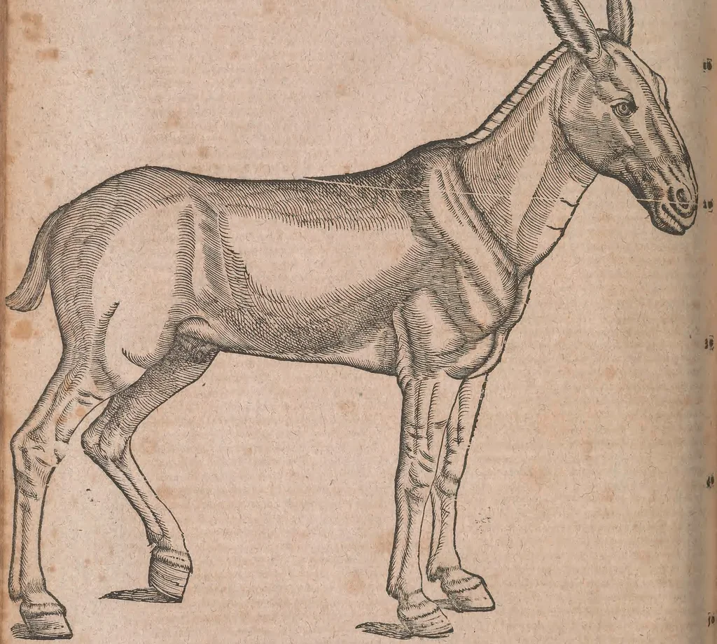 An illustration from Conradi Gesneri medici Tigurini Historiae animalium liber primus de quadrupedibus viuiparis : opus philosophis, medicis, grammaticis, philologis, poëtis, & omnibus rerum linguarumq́ue variarum studiosis, vtilissimum simul iucundissimumq́ue futurum, 1602, leaf 747