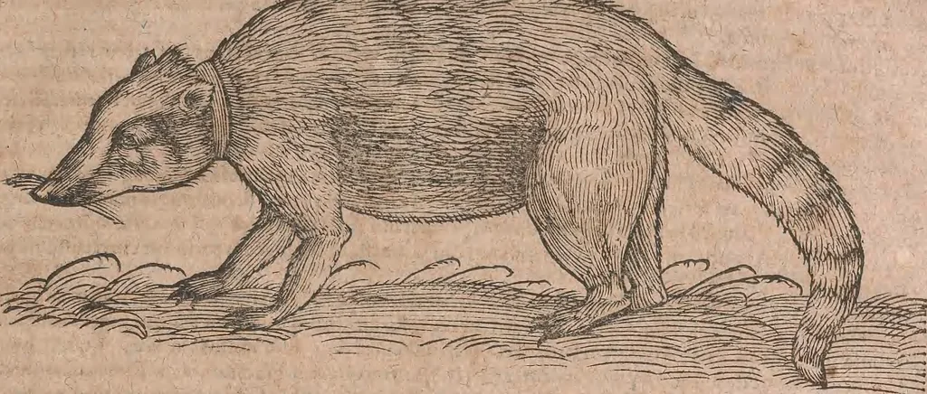 An illustration from Conradi Gesneri medici Tigurini Historiae animalium liber primus de quadrupedibus viuiparis : opus philosophis, medicis, grammaticis, philologis, poëtis, & omnibus rerum linguarumq́ue variarum studiosis, vtilissimum simul iucundissimumq́ue futurum, 1602, leaf 786
