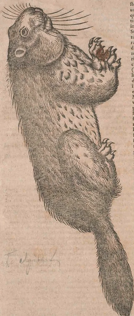 An illustration from Conradi Gesneri medici Tigurini Historiae animalium liber primus de quadrupedibus viuiparis : opus philosophis, medicis, grammaticis, philologis, poëtis, & omnibus rerum linguarumq́ue variarum studiosis, vtilissimum simul iucundissimumq́ue futurum, 1602, leaf 789