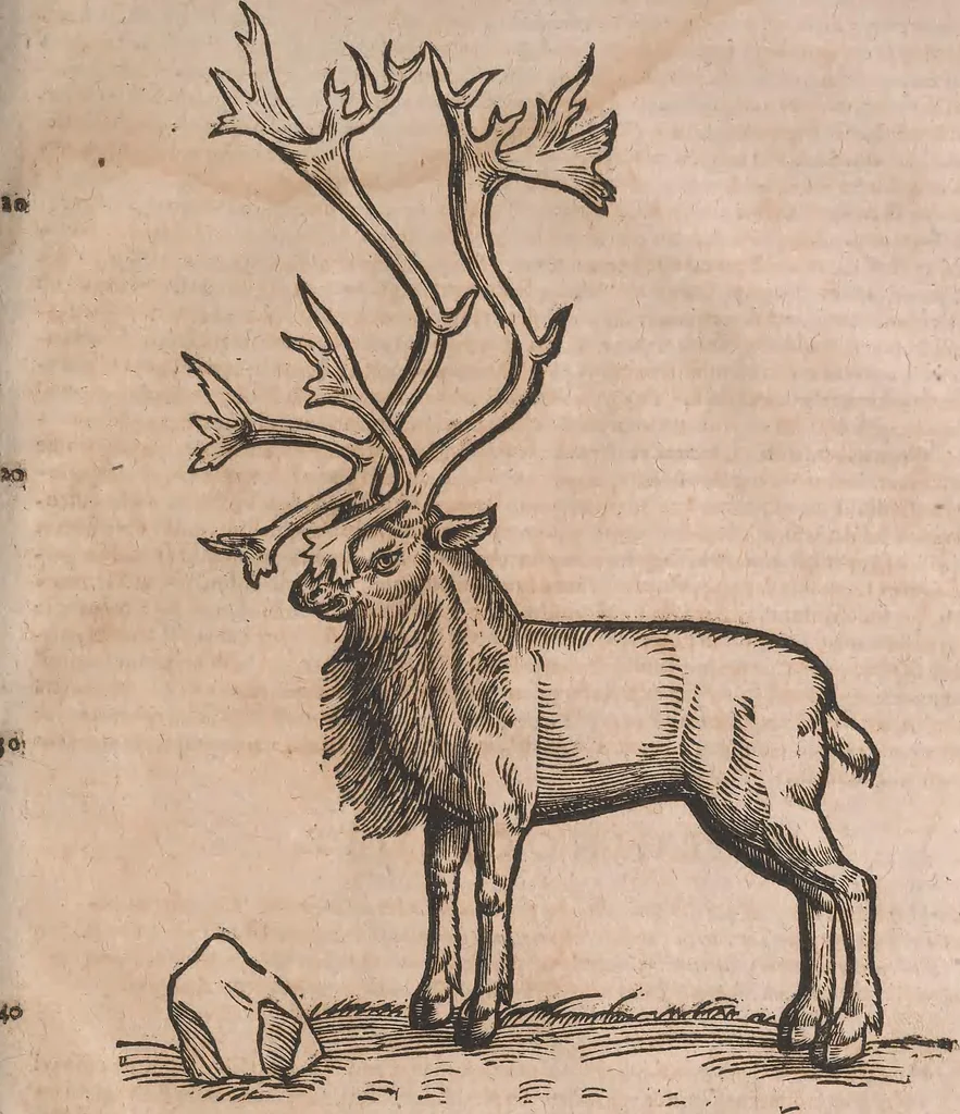 An illustration from Conradi Gesneri medici Tigurini Historiae animalium liber primus de quadrupedibus viuiparis : opus philosophis, medicis, grammaticis, philologis, poëtis, & omnibus rerum linguarumq́ue variarum studiosis, vtilissimum simul iucundissimumq́ue futurum, 1602, leaf 886