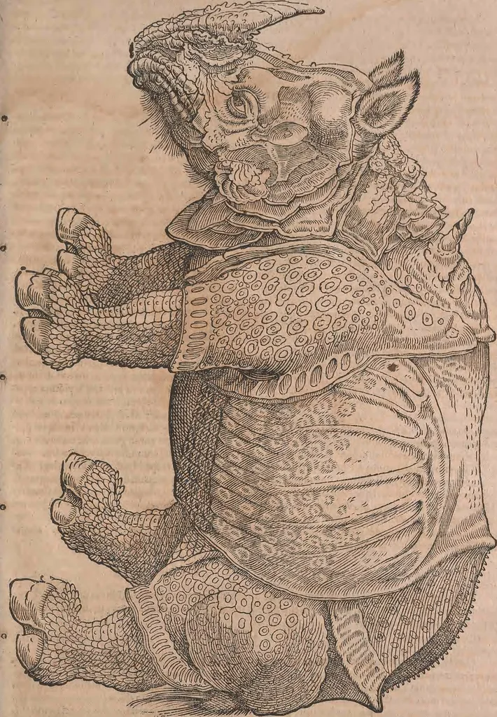 An illustration from Conradi Gesneri medici Tigurini Historiae animalium liber primus de quadrupedibus viuiparis : opus philosophis, medicis, grammaticis, philologis, poëtis, & omnibus rerum linguarumq́ue variarum studiosis, vtilissimum simul iucundissimumq́ue futurum, 1602, leaf 888