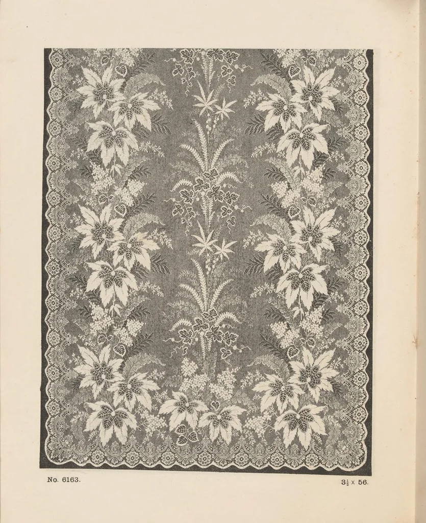 An illustration from New designs in lace curtains 1893 / from Copestake, Lindsay, Crampton & Co., 1893, leaf 13