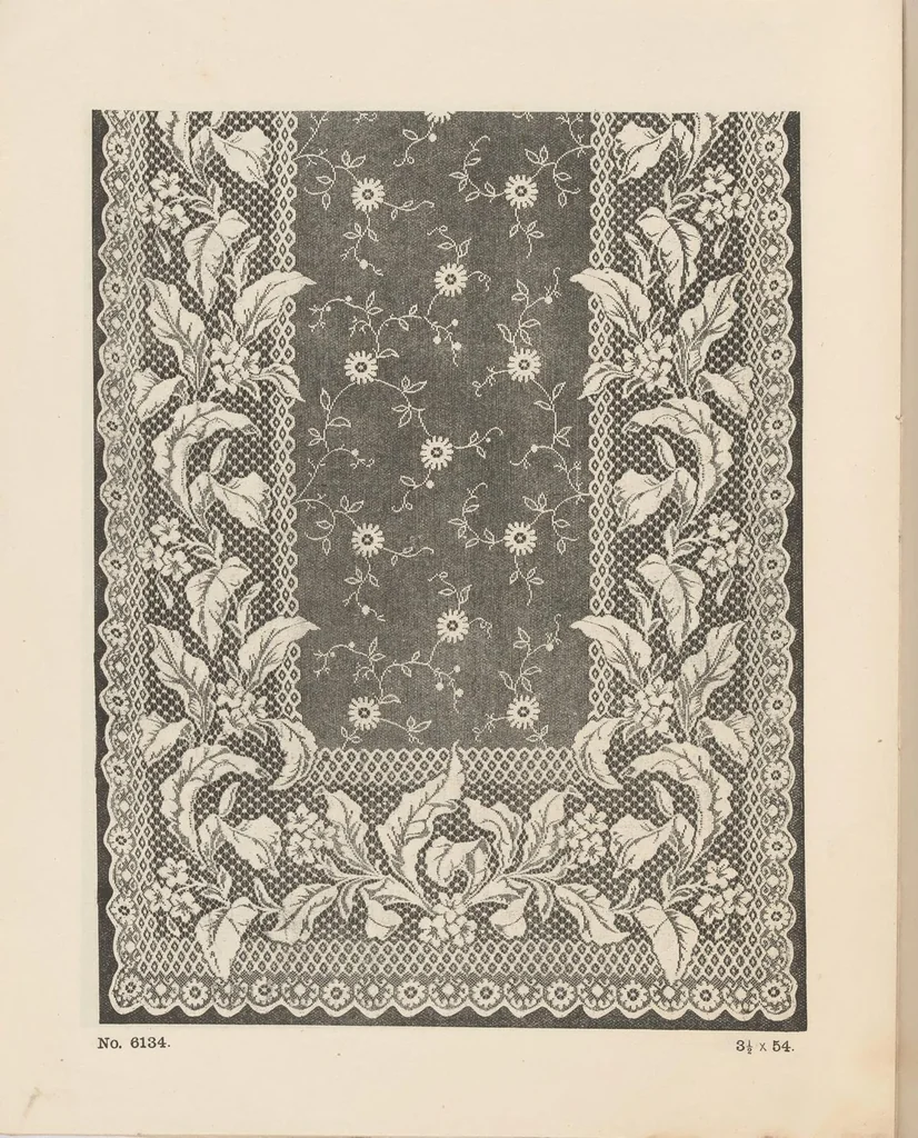 An illustration from New designs in lace curtains 1893 / from Copestake, Lindsay, Crampton & Co., 1893, leaf 17