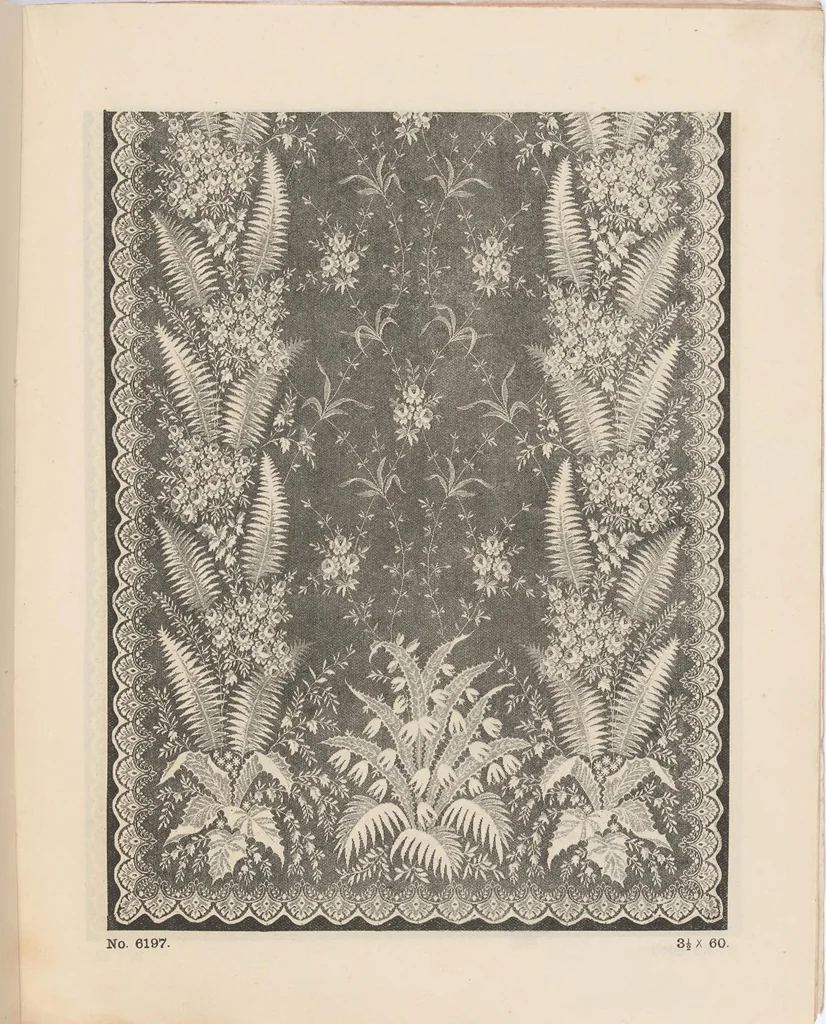 An illustration from New designs in lace curtains 1893 / from Copestake, Lindsay, Crampton & Co., 1893, leaf 18