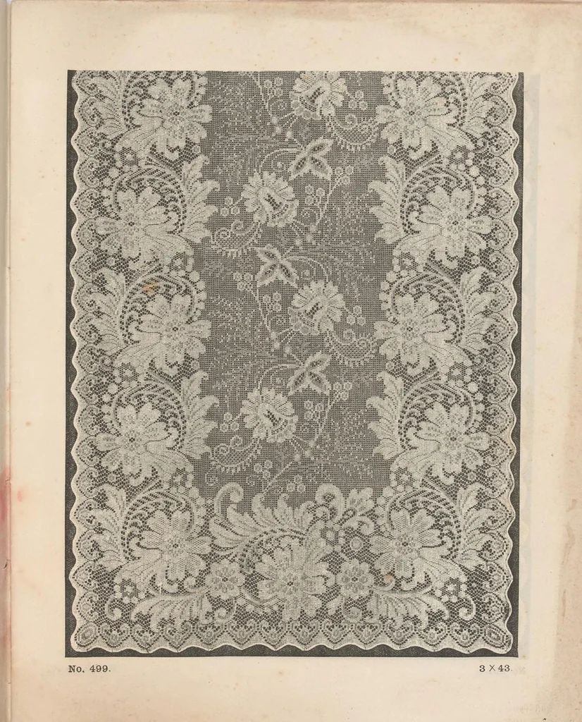 An illustration from New designs in lace curtains 1893 / from Copestake, Lindsay, Crampton & Co., 1893, leaf 2