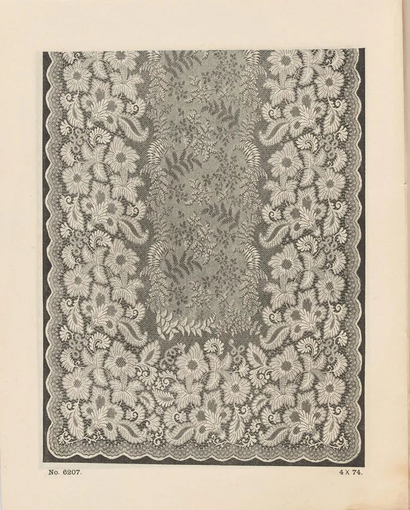 An illustration from New designs in lace curtains 1893 / from Copestake, Lindsay, Crampton & Co., 1893, leaf 21