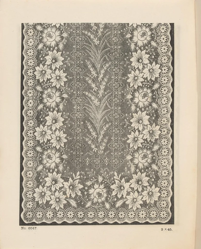 An illustration from New designs in lace curtains 1893 / from Copestake, Lindsay, Crampton & Co., 1893, leaf 5