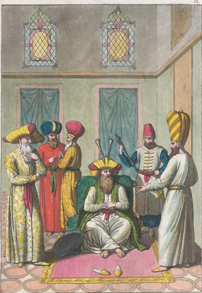 An illustration from Le Costume ancien et moderne ; ou, Histoire du gouvernement, de la milice, de la religion, des arts, sciences et usages de tous les peuples anciens et modernes, d'après les monumens de l'antiquité et accompagné de dessins analogues au sujet, 1815, leaf 114