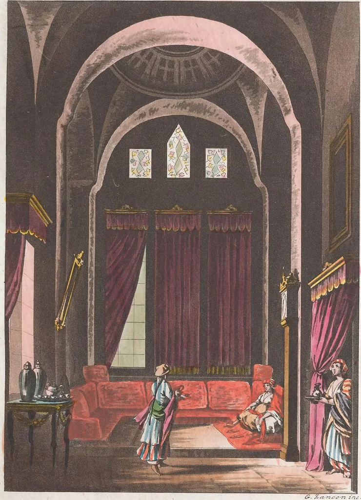 An illustration from Le Costume ancien et moderne ; ou, Histoire du gouvernement, de la milice, de la religion, des arts, sciences et usages de tous les peuples anciens et modernes, d'après les monumens de l'antiquité et accompagné de dessins analogues au sujet, 1815, leaf 342
