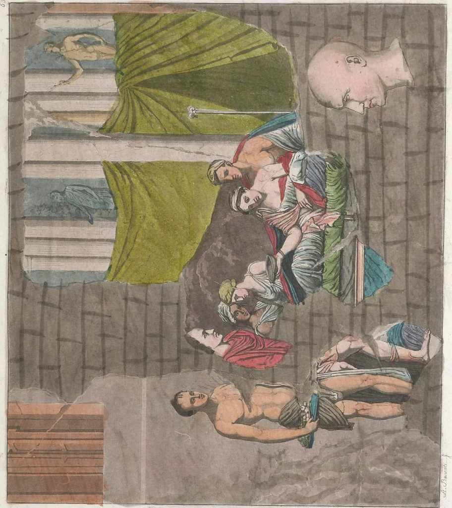 An illustration from Le Costume ancien et moderne ; ou, Histoire du gouvernement, de la milice, de la religion, des arts, sciences et usages de tous les peuples anciens et modernes, d'après les monumens de l'antiquité et accompagné de dessins analogues au sujet, 1815, leaf 450
