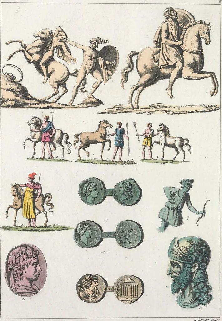 An illustration from Le Costume ancien et moderne ; ou, Histoire du gouvernement, de la milice, de la religion, des arts, sciences et usages de tous les peuples anciens et modernes, d'après les monumens de l'antiquité et accompagné de dessins analogues au sujet, 1815, leaf 453