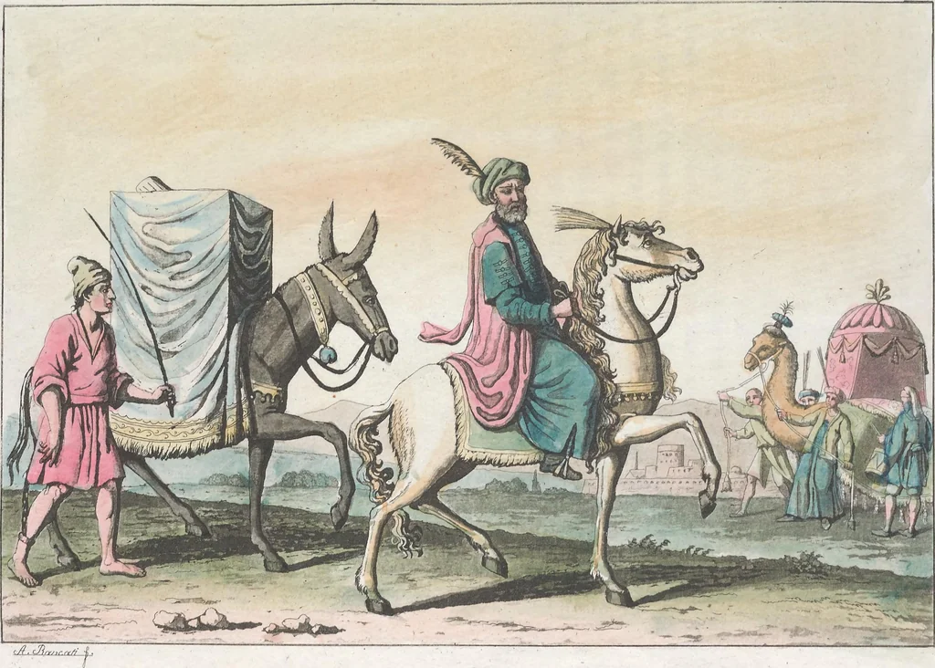 An illustration from Le Costume ancien et moderne ; ou, Histoire du gouvernement, de la milice, de la religion, des arts, sciences et usages de tous les peuples anciens et modernes, d'après les monumens de l'antiquité et accompagné de dessins analogues au sujet, 1815, leaf 564