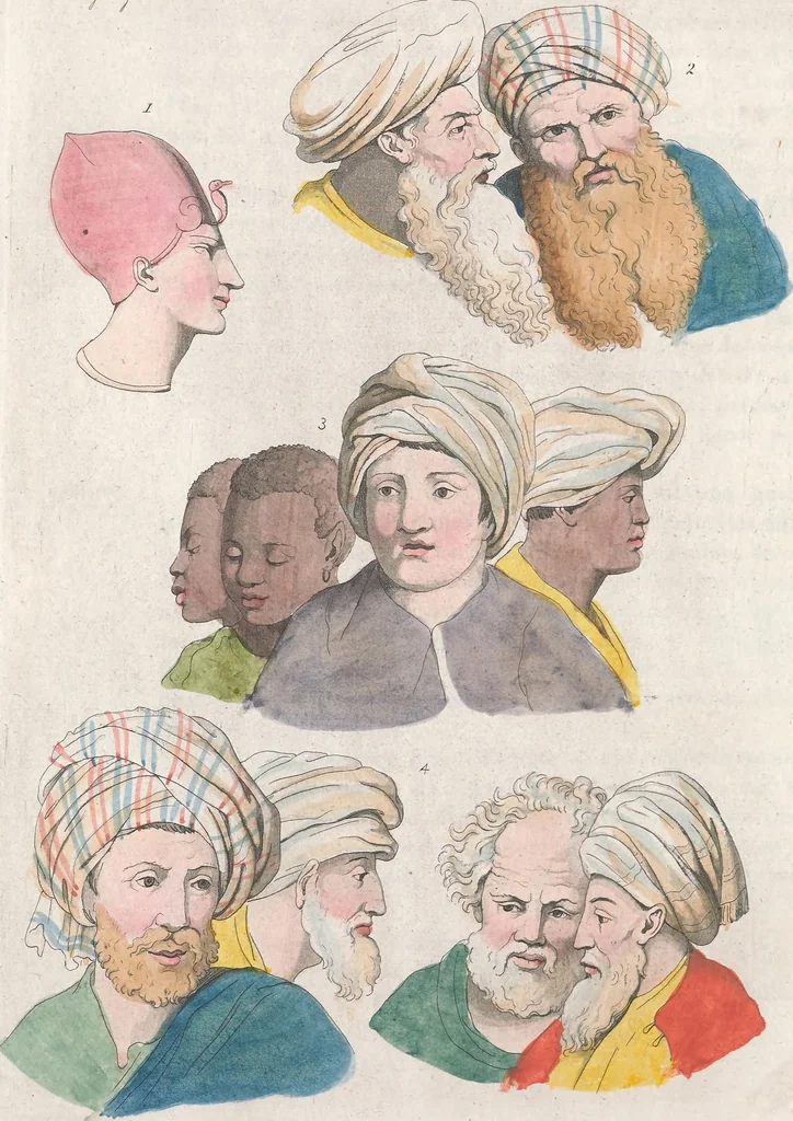 An illustration from Le Costume ancien et moderne ; ou, Histoire du gouvernement, de la milice, de la religion, des arts, sciences et usages de tous les peuples anciens et modernes, d'après les monumens de l'antiquité et accompagné de dessins analogues au sujet, 1815, leaf 65
