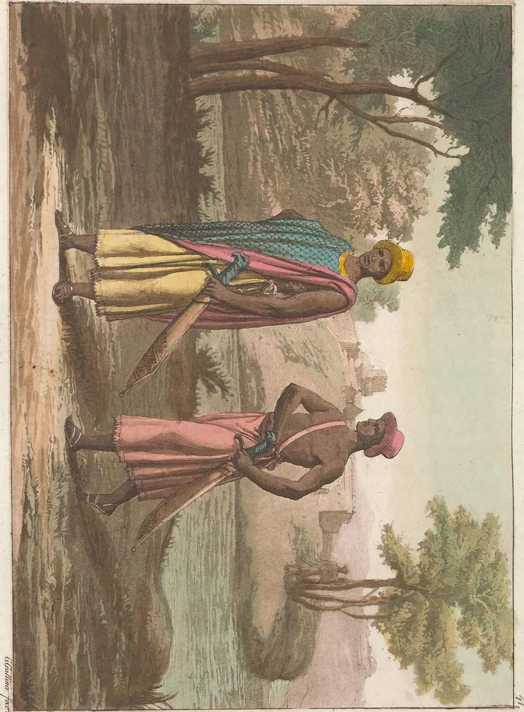 An illustration from Le Costume ancien et moderne ; ou, Histoire du gouvernement, de la milice, de la religion, des arts, sciences et usages de tous les peuples anciens et modernes, d'après les monumens de l'antiquité et accompagné de dessins analogues au sujet, 1815, leaf 383