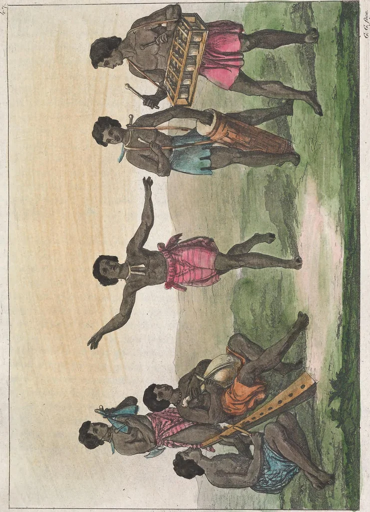 An illustration from Le Costume ancien et moderne ; ou, Histoire du gouvernement, de la milice, de la religion, des arts, sciences et usages de tous les peuples anciens et modernes, d'après les monumens de l'antiquité et accompagné de dessins analogues au sujet, 1815, leaf 418
