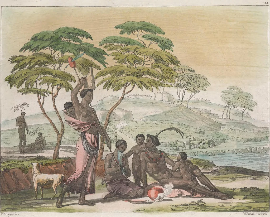 An illustration from Le Costume ancien et moderne ; ou, Histoire du gouvernement, de la milice, de la religion, des arts, sciences et usages de tous les peuples anciens et modernes, d'après les monumens de l'antiquité et accompagné de dessins analogues au sujet, 1815, leaf 538