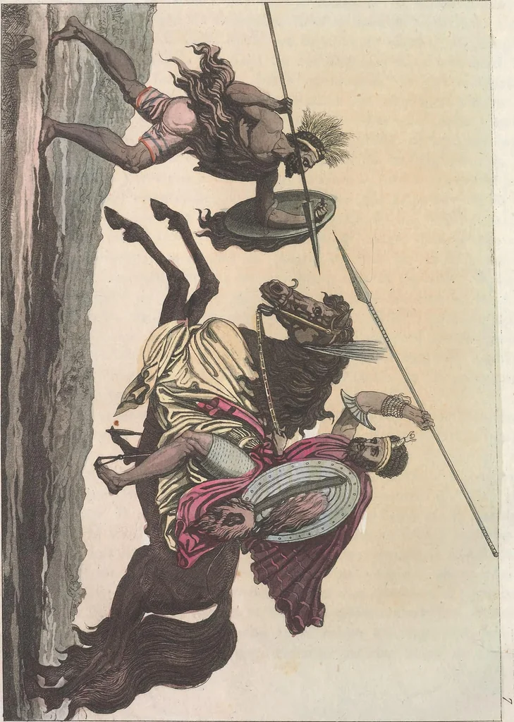 An illustration from Le Costume ancien et moderne ; ou, Histoire du gouvernement, de la milice, de la religion, des arts, sciences et usages de tous les peuples anciens et modernes, d'après les monumens de l'antiquité et accompagné de dessins analogues au sujet, 1815, leaf 85