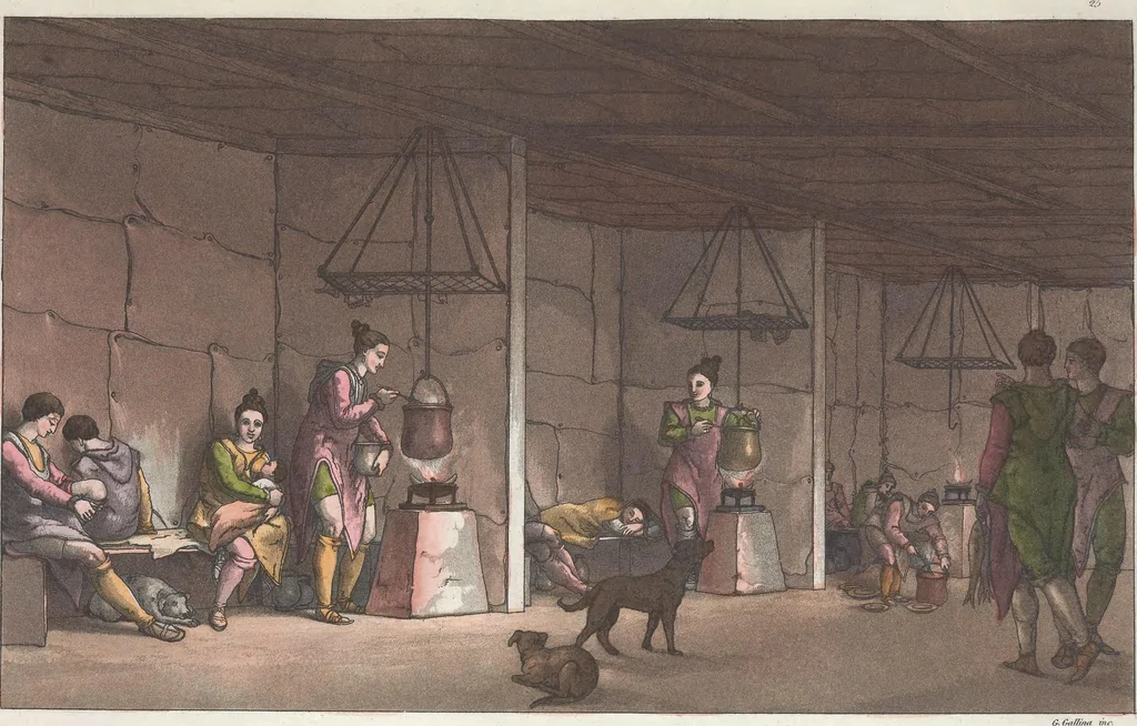 An illustration from Le Costume ancien et moderne ; ou, Histoire du gouvernement, de la milice, de la religion, des arts, sciences et usages de tous les peuples anciens et modernes, d'après les monumens de l'antiquité et accompagné de dessins analogues au sujet, 1815, leaf 238