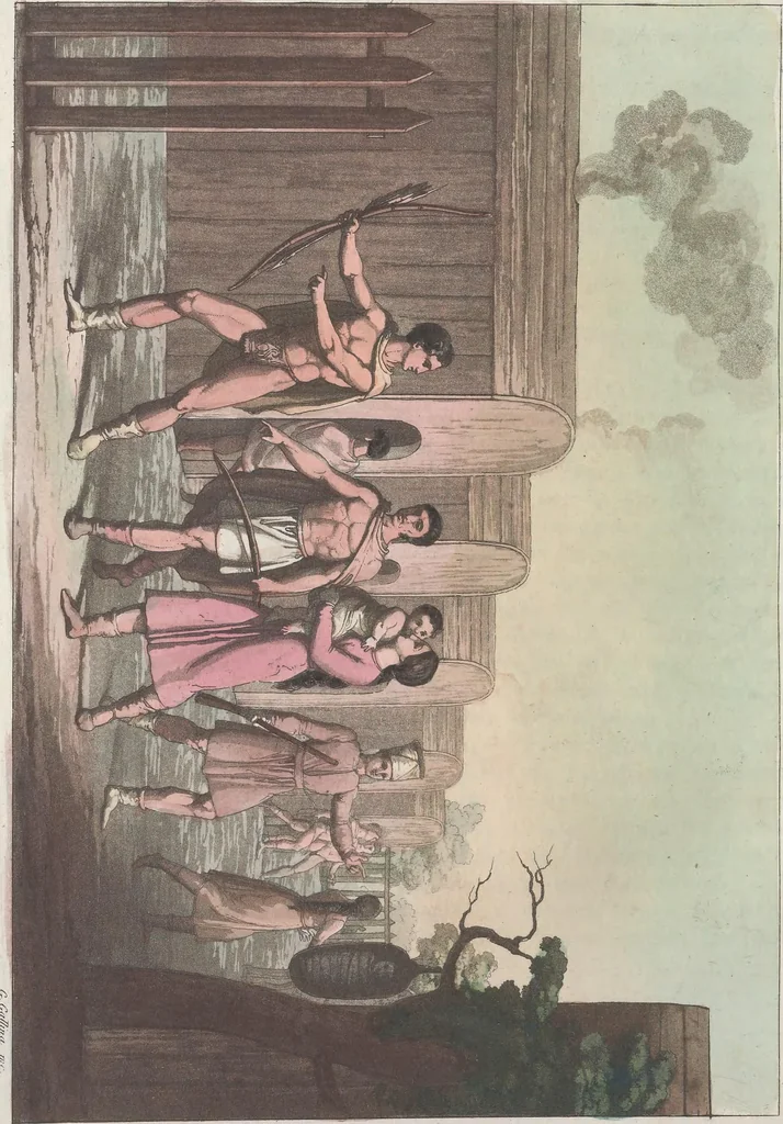 An illustration from Le Costume ancien et moderne ; ou, Histoire du gouvernement, de la milice, de la religion, des arts, sciences et usages de tous les peuples anciens et modernes, d'après les monumens de l'antiquité et accompagné de dessins analogues au sujet, 1815, leaf 339