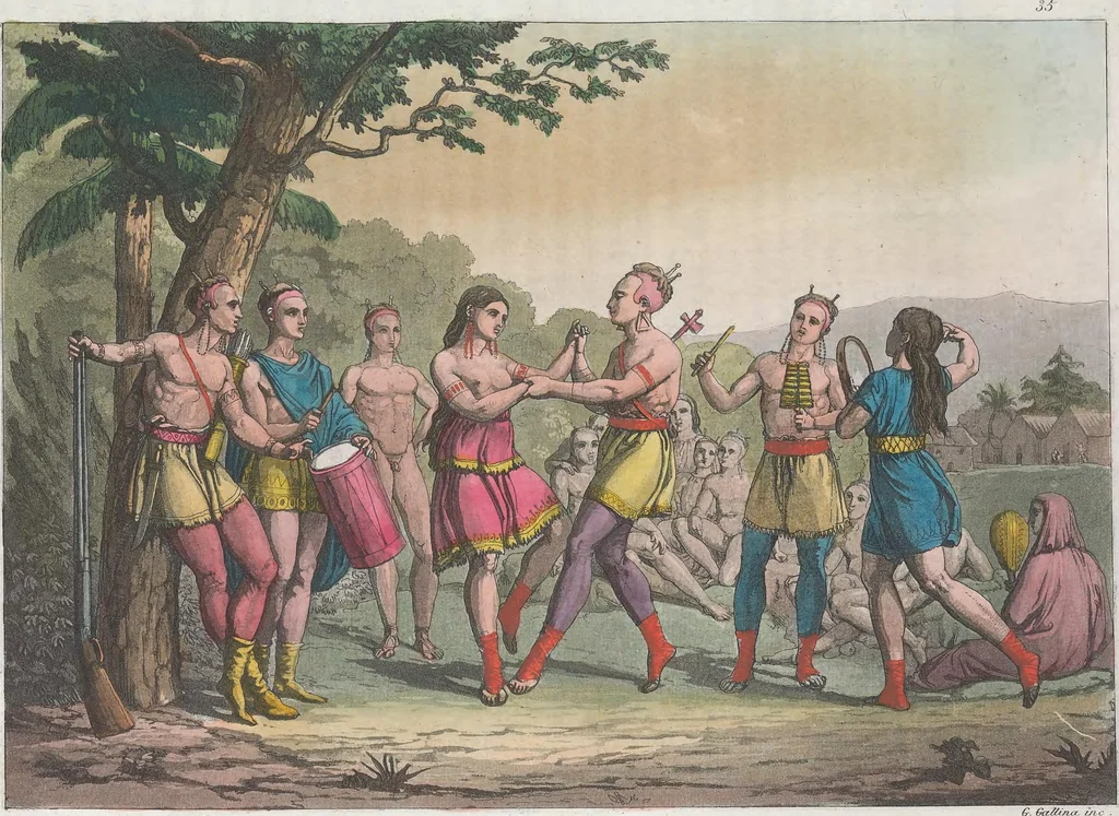 An illustration from Le Costume ancien et moderne ; ou, Histoire du gouvernement, de la milice, de la religion, des arts, sciences et usages de tous les peuples anciens et modernes, d'après les monumens de l'antiquité et accompagné de dessins analogues au sujet, 1815, leaf 363