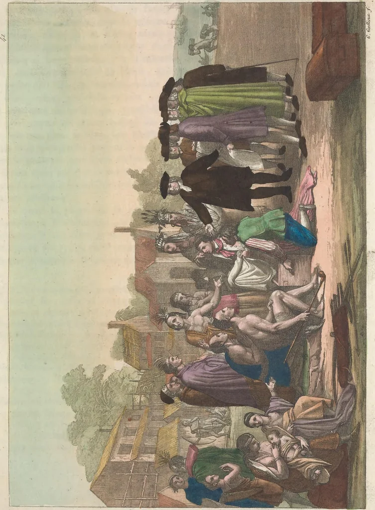 An illustration from Le Costume ancien et moderne ; ou, Histoire du gouvernement, de la milice, de la religion, des arts, sciences et usages de tous les peuples anciens et modernes, d'après les monumens de l'antiquité et accompagné de dessins analogues au sujet, 1815, leaf 450