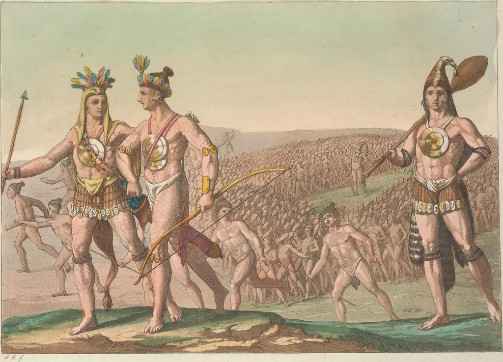 An illustration from Le Costume ancien et moderne ; ou, Histoire du gouvernement, de la milice, de la religion, des arts, sciences et usages de tous les peuples anciens et modernes, d'après les monumens de l'antiquité et accompagné de dessins analogues au sujet, 1815, leaf 599