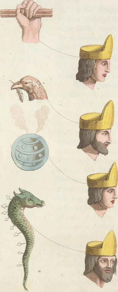 An illustration from Le Costume ancien et moderne ; ou, Histoire du gouvernement, de la milice, de la religion, des arts, sciences et usages de tous les peuples anciens et modernes, d'après les monumens de l'antiquité et accompagné de dessins analogues au sujet, 1815, leaf 663