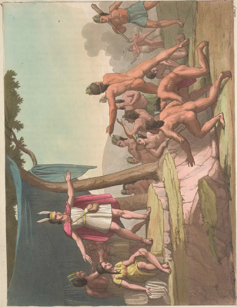 An illustration from Le Costume ancien et moderne ; ou, Histoire du gouvernement, de la milice, de la religion, des arts, sciences et usages de tous les peuples anciens et modernes, d'après les monumens de l'antiquité et accompagné de dessins analogues au sujet, 1815, leaf 148