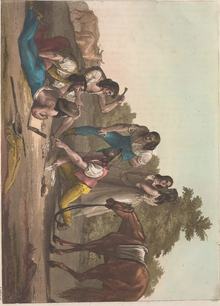 An illustration from Le Costume ancien et moderne ; ou, Histoire du gouvernement, de la milice, de la religion, des arts, sciences et usages de tous les peuples anciens et modernes, d'après les monumens de l'antiquité et accompagné de dessins analogues au sujet, 1815, leaf 333