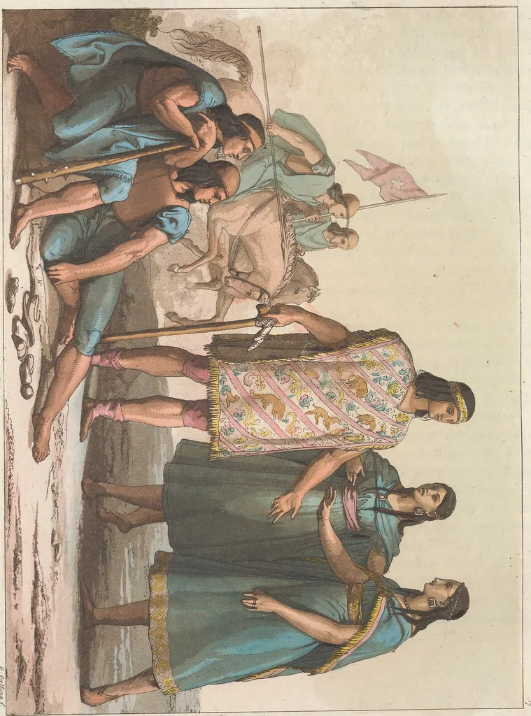 An illustration from Le Costume ancien et moderne ; ou, Histoire du gouvernement, de la milice, de la religion, des arts, sciences et usages de tous les peuples anciens et modernes, d'après les monumens de l'antiquité et accompagné de dessins analogues au sujet, 1815, leaf 341