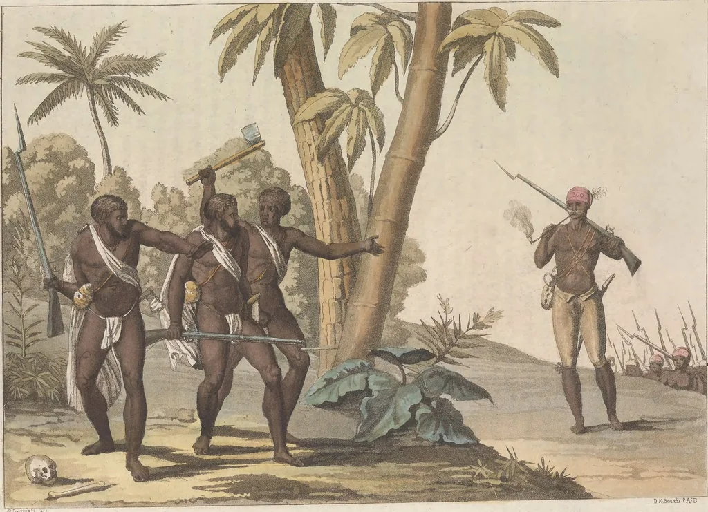 An illustration from Le Costume ancien et moderne ; ou, Histoire du gouvernement, de la milice, de la religion, des arts, sciences et usages de tous les peuples anciens et modernes, d'après les monumens de l'antiquité et accompagné de dessins analogues au sujet, 1815, leaf 565