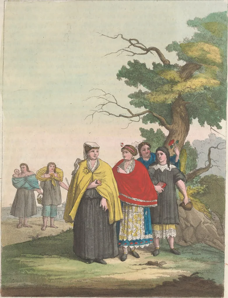 An illustration from Le Costume ancien et moderne ; ou, Histoire du gouvernement, de la milice, de la religion, des arts, sciences et usages de tous les peuples anciens et modernes, d'après les monumens de l'antiquité et accompagné de dessins analogues au sujet, 1815, leaf 80