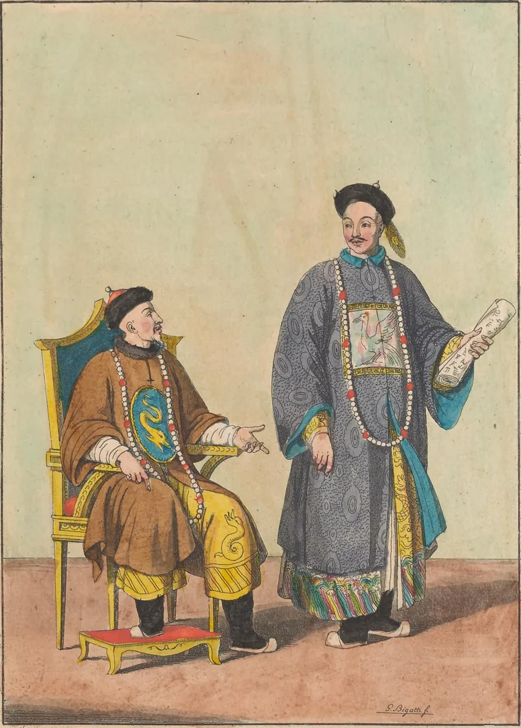 An illustration from Le Costume ancien et moderne ; ou, Histoire du gouvernement, de la milice, de la religion, des arts, sciences et usages de tous les peuples anciens et modernes, d'après les monumens de l'antiquité et accompagné de dessins analogues au sujet, 1815, leaf 169