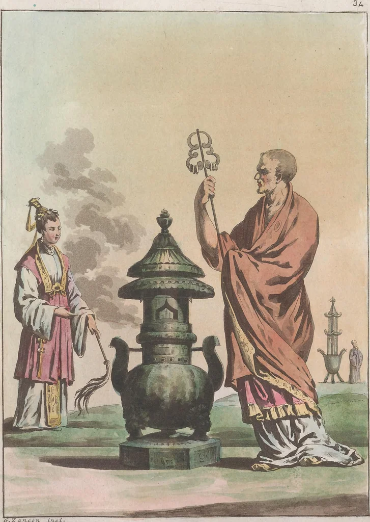 An illustration from Le Costume ancien et moderne ; ou, Histoire du gouvernement, de la milice, de la religion, des arts, sciences et usages de tous les peuples anciens et modernes, d'après les monumens de l'antiquité et accompagné de dessins analogues au sujet, 1815, leaf 256