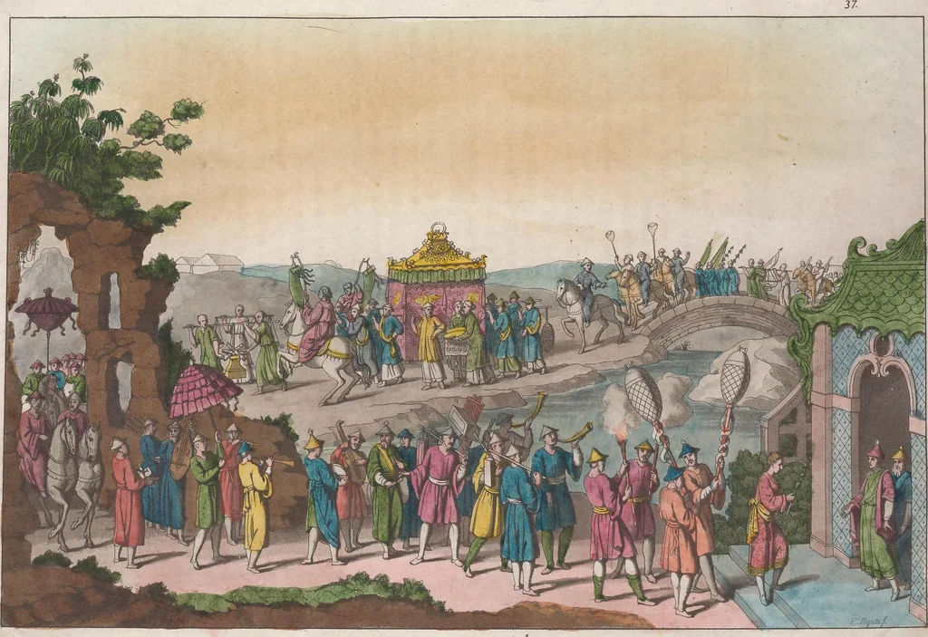An illustration from Le Costume ancien et moderne ; ou, Histoire du gouvernement, de la milice, de la religion, des arts, sciences et usages de tous les peuples anciens et modernes, d'après les monumens de l'antiquité et accompagné de dessins analogues au sujet, 1815, leaf 276