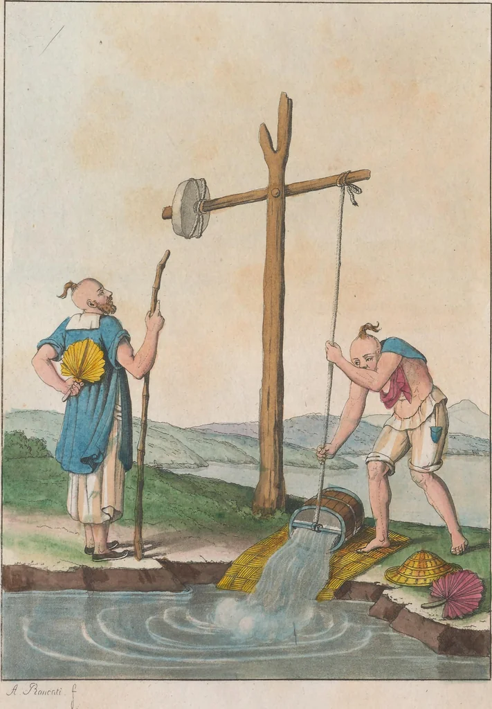 An illustration from Le Costume ancien et moderne ; ou, Histoire du gouvernement, de la milice, de la religion, des arts, sciences et usages de tous les peuples anciens et modernes, d'après les monumens de l'antiquité et accompagné de dessins analogues au sujet, 1815, leaf 308