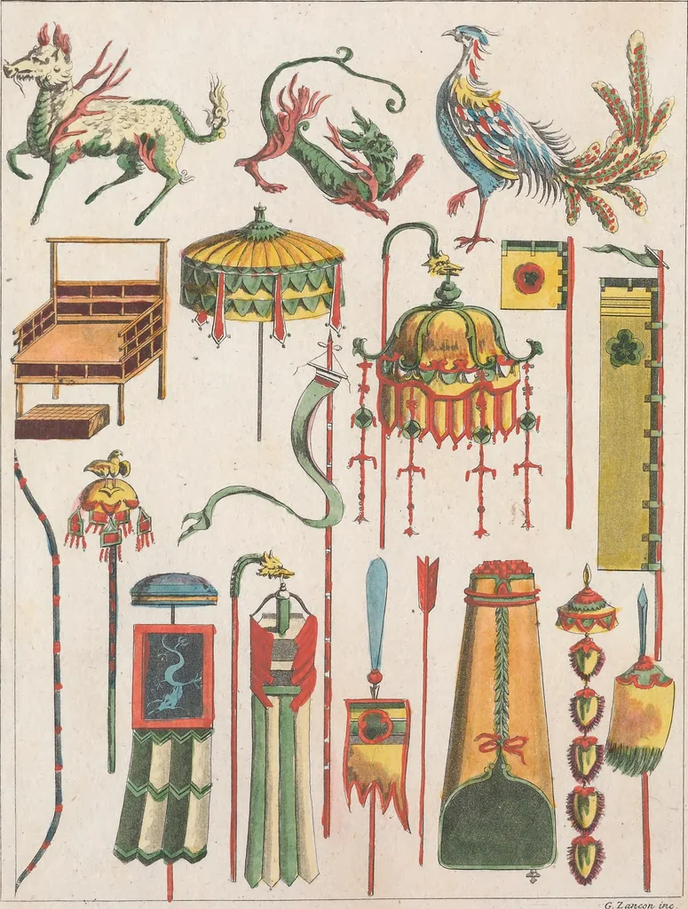 An illustration from Le Costume ancien et moderne ; ou, Histoire du gouvernement, de la milice, de la religion, des arts, sciences et usages de tous les peuples anciens et modernes, d'après les monumens de l'antiquité et accompagné de dessins analogues au sujet, 1815, leaf 584
